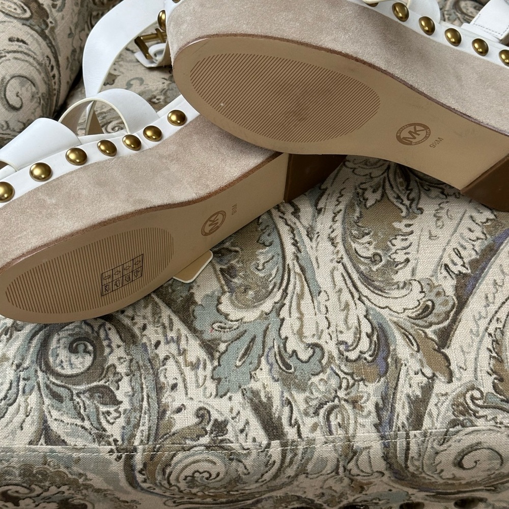 Off white Michael Kors platform sandals.